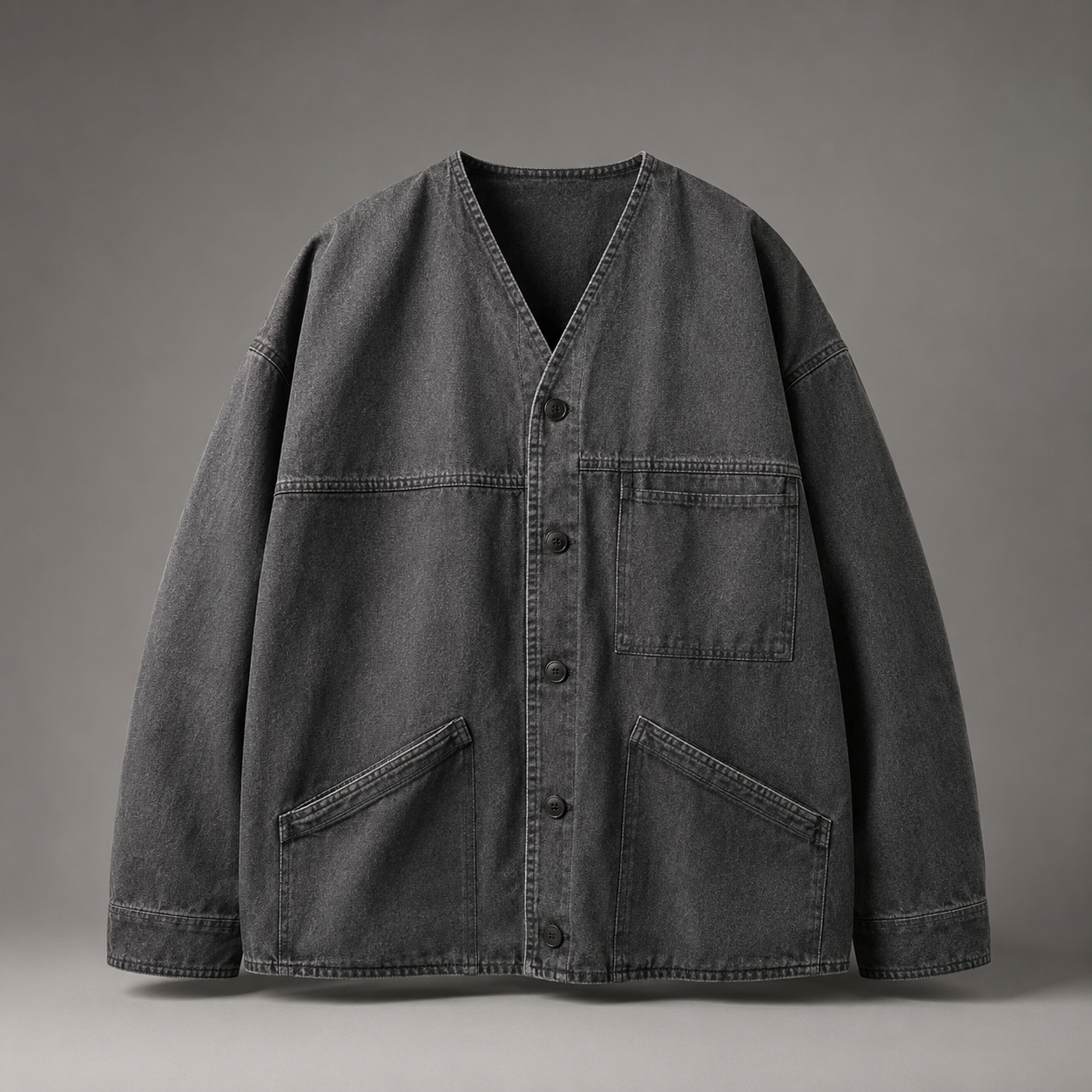 Utility-Cardiganjacke aus Denim im Washed-Look