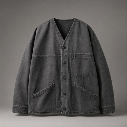 Utility-Cardiganjacke aus Denim im Washed-Look