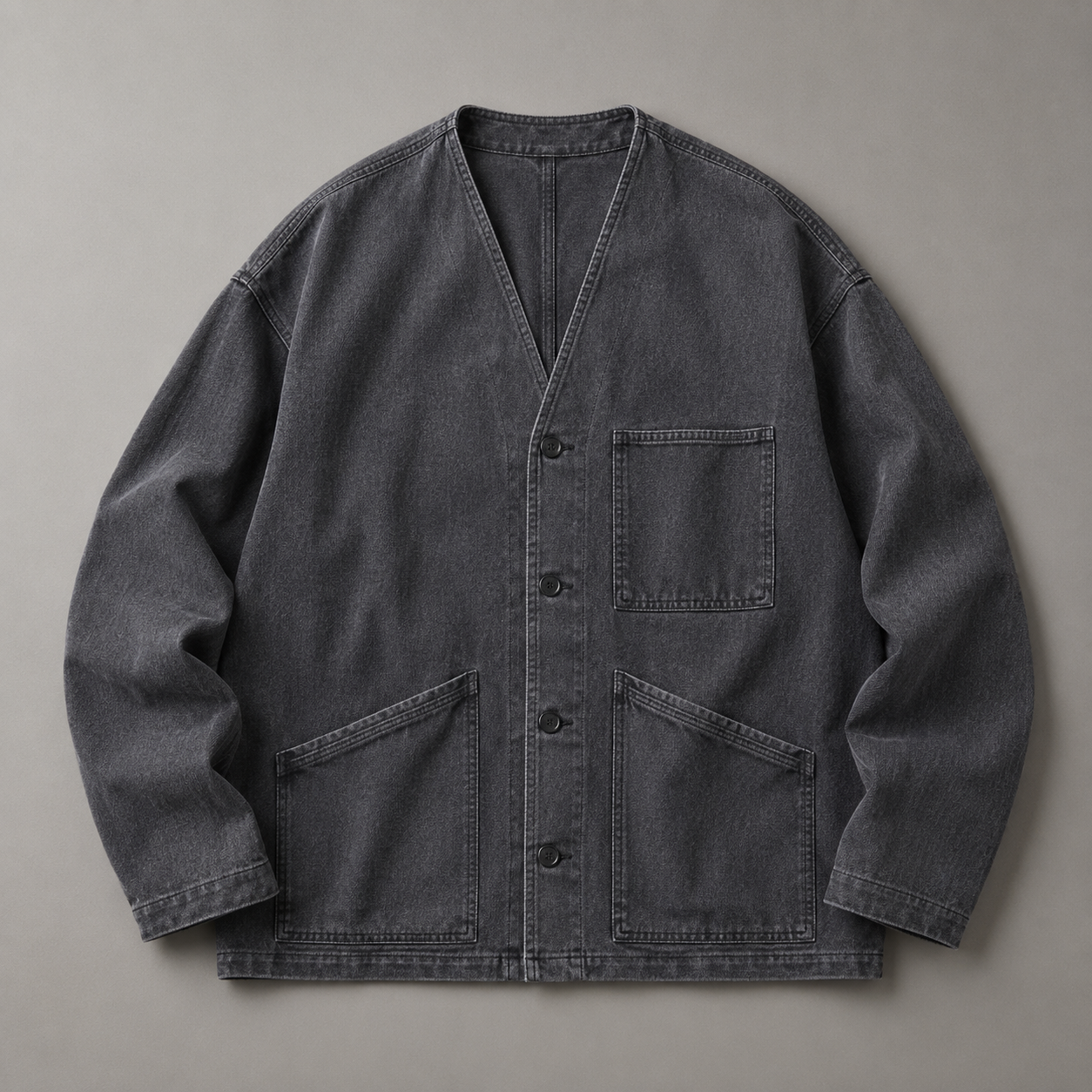 Utility-Cardiganjacke aus Denim im Washed-Look