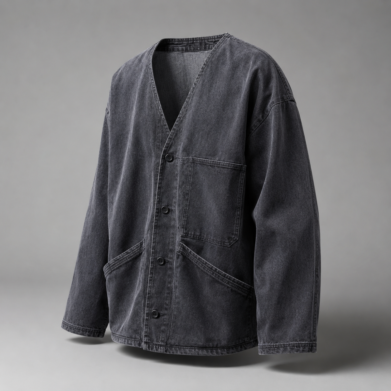 Utility-Cardiganjacke aus Denim im Washed-Look