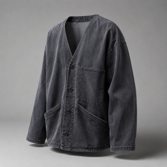 Utility-Cardiganjacke aus Denim im Washed-Look