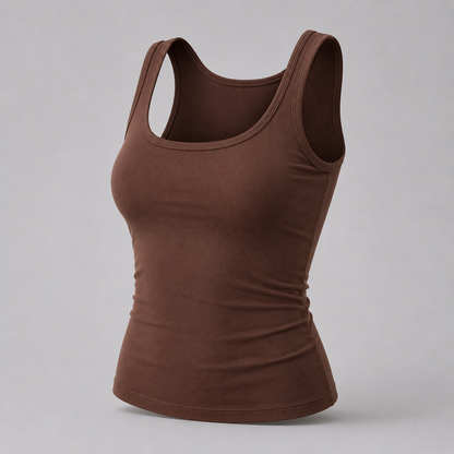 Figurbetontes Tanktop mit weitem Rundhalsausschnitt